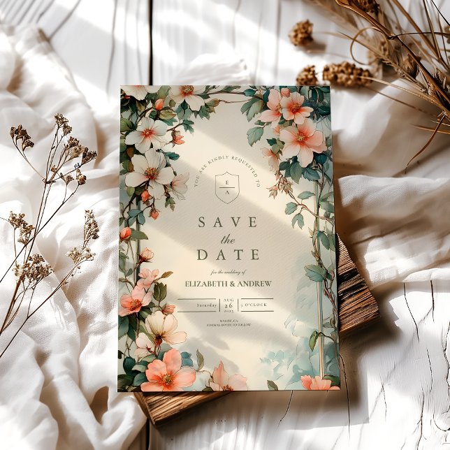 Fancy Floral Art Nouveau Wedding Save The Date (Creator Uploaded)