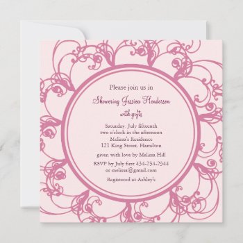 Fancy Floral Bridal Shower Invitation by prettyfancyinvites at Zazzle