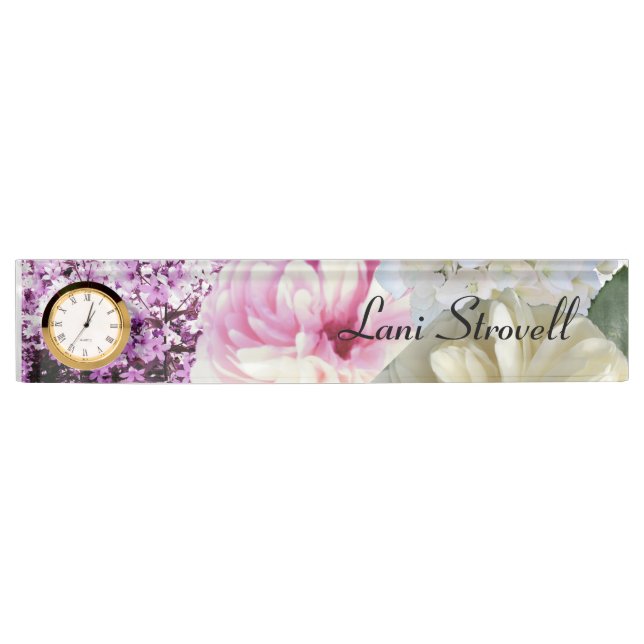 Fancy Floral Desk Name Plate (Front)