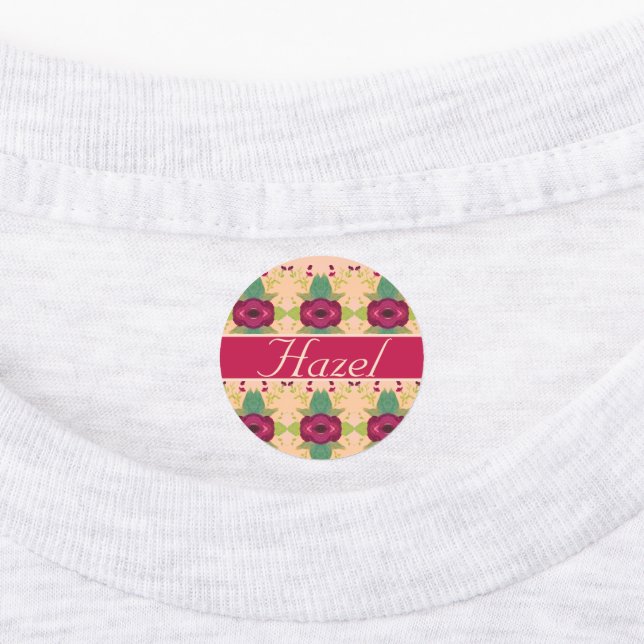 Fancy Floral Iron On Designer Labels (Affixed)