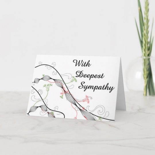 Fancy Floral Large Font Sympathy Card | Zazzle.com