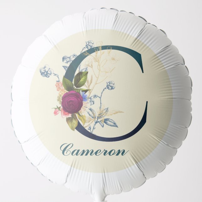 Fancy Floral Letter 'C' Balloon (Front)