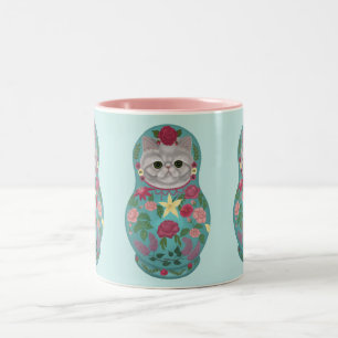 Fancy Floral Meowtreshka Mug