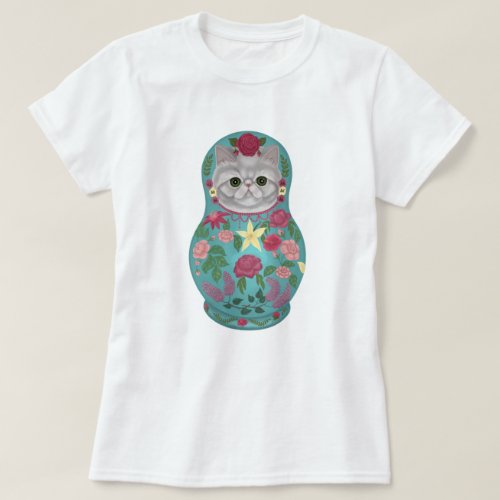 Fancy Floral Meowtreshka T_Shirt