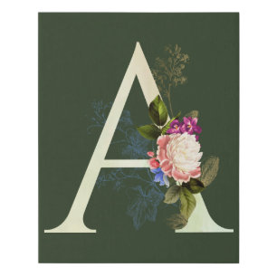 Fancy Floral Monogram A II Faux Canvas Print