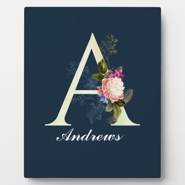 Fancy Floral Monogram A II Plaque (Front)