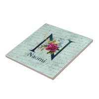 Monogram Flower Tile Fan - Luxury S00 Pink