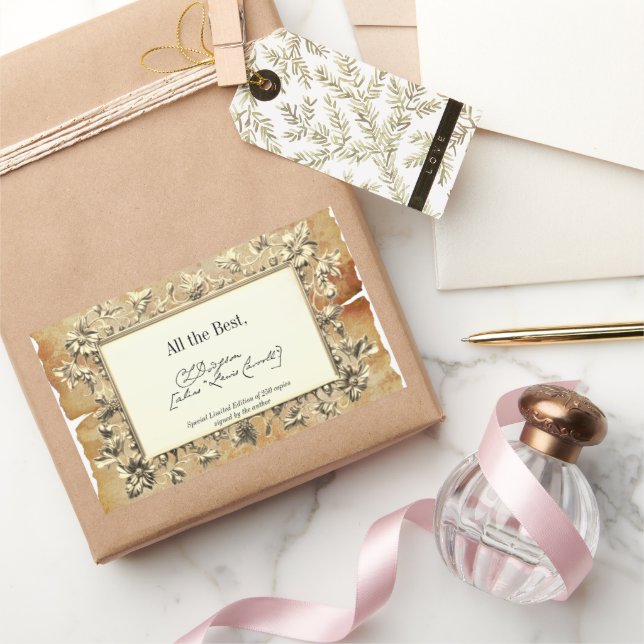 Fancy Floral Signature Author BookPlate Template (Gifting)