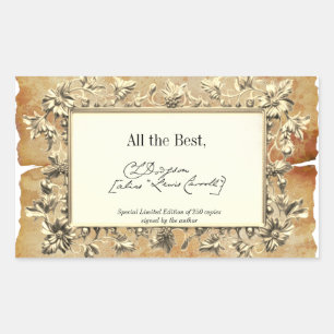Fancy Floral Signature Author BookPlate Template