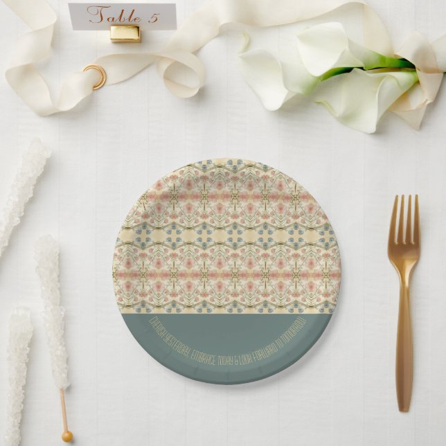 Fancy Floral Special Celebration Paper Plates (Wedding)