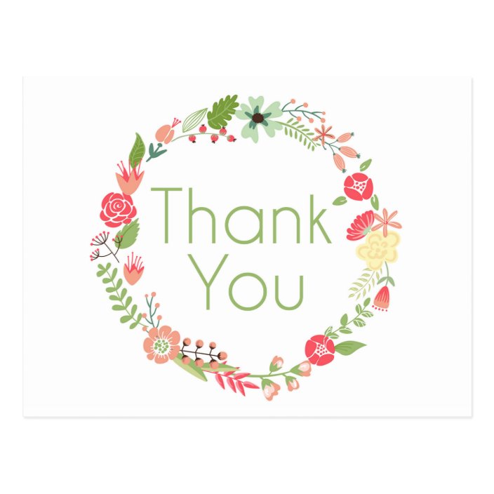 Fancy Floral Thank You Postcard