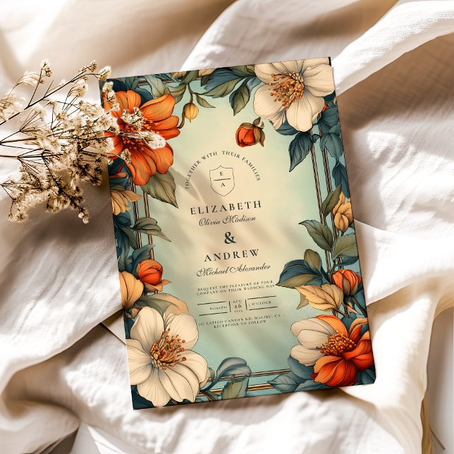 Fancy Floral Wedding Art Nouveau Invitation (Creator Uploaded)