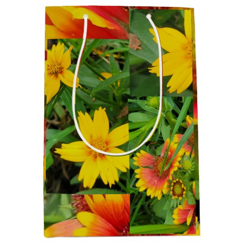 Fancy Floral Wrapping Paper Flat Sheet Set of 3 Medium Gift Bag