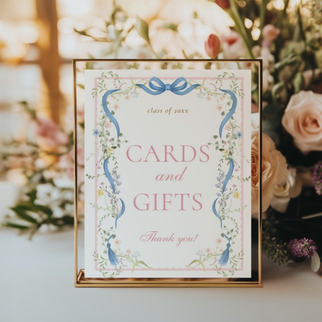 Fancy Florals Graduation Cards and Gifts Sign (Creator Uploaded)