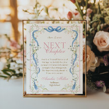 Fancy Florals Graduation Next Chapter Sign