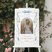 Fancy Florals Graduation Welcome Sign