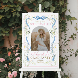 Fancy Florals Graduation Welcome Sign