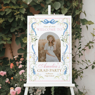 Fancy Florals Graduation Welcome Sign