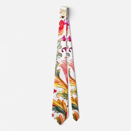 Fancy Florentine Design Watercolor Leaves Neck Tie