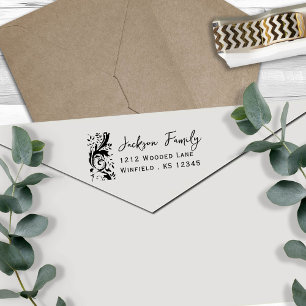 Fancy Flourish Family Return Address Self-inking Stamp