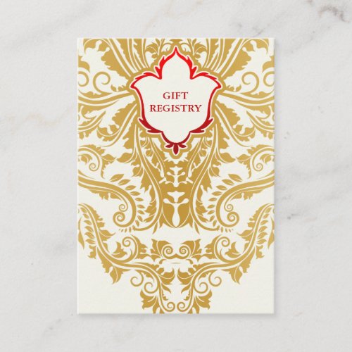 Fancy Flourishes Golden Wedding Gift Registry Card