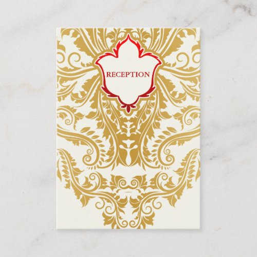 Fancy Flourishes Golden Wedding Reception Cards