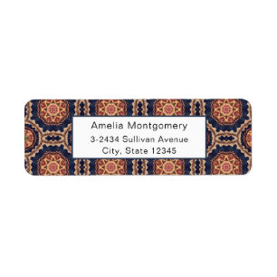 Fancy Flower and Star Shapes Pattern - Address Label