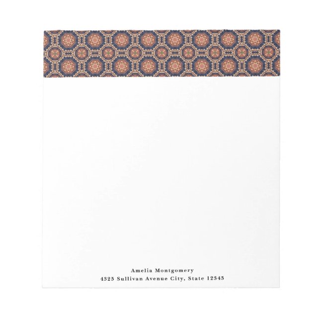 Fancy Flower and Star Shapes Pattern Notepad (Front)