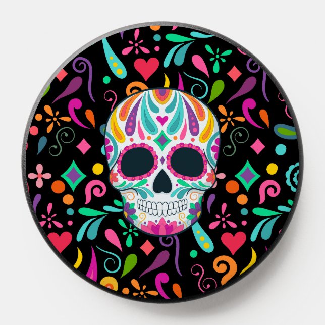 Fancy Flowered Sugar Skull PopSocket (Popsocket)