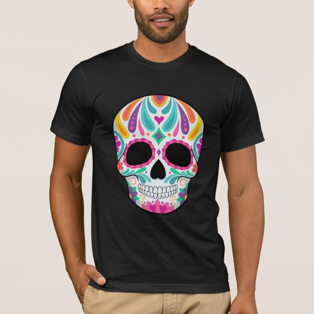Fancy Flowered Sugar Skull T-Shirt (Front)