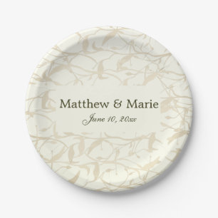 Fancy Foliage Wedding Paper Plates
