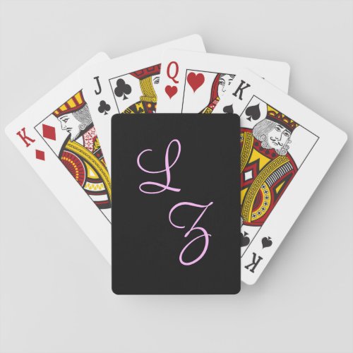 Fancy Font Black and Pink Poker Cards