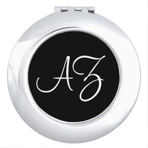 Fancy Font Black and White Compact Mirror