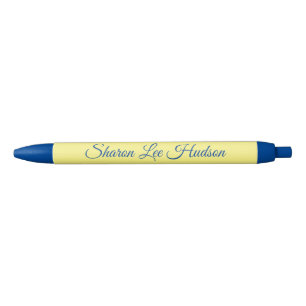 Fancy Font Blue & Yellow Pen