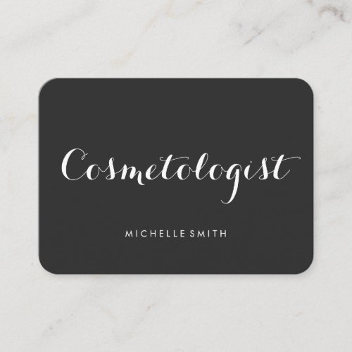 Fancy Font Minimalist Dark Gray Business Card