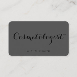 Fancy Font Minimalist Gray Black Business Card