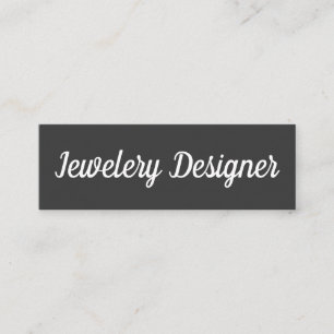 Fancy Font Minimalist / Gray Mini Business Card