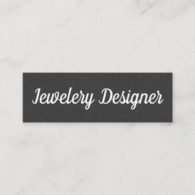 Fancy Font Minimalist / Gray Mini Business Card (Front)