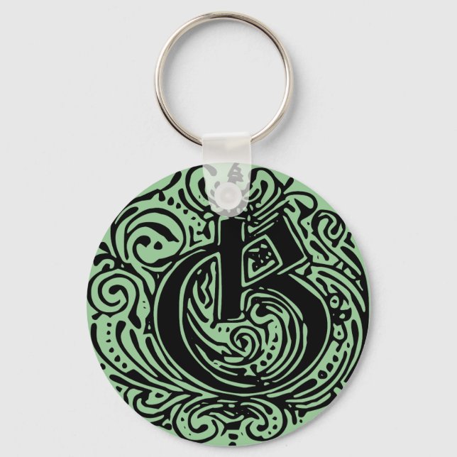 Fancy Font Monarchia G, Letter G, Alphabet G Keychain (Front)