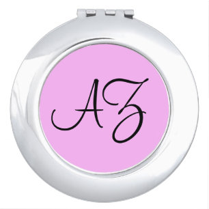 Fancy Font Pink and Black: Compact Mirror