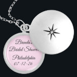 Fancy Font Pink Bridal Shower Locket Necklace<br><div class="desc">Bridal showers are a wonderful tradition in America.  This necklace commemorates that event.  Different event coming up? Don't like the letter style or colors?  You can make changes to suit your needs.  Customizable.  By Sharon Lee Hudson.</div>