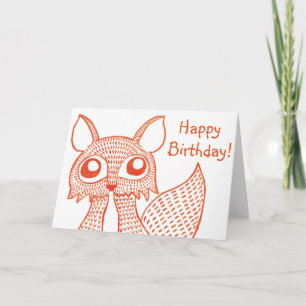 Fancy Fox Greetings Card: Happy Birthday! Card