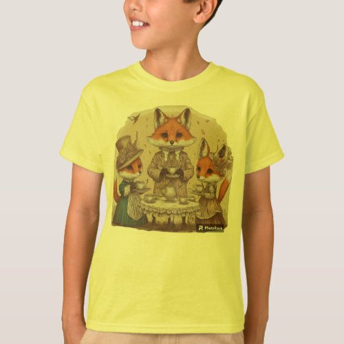 Fancy Fox Tea Party T_Shirt