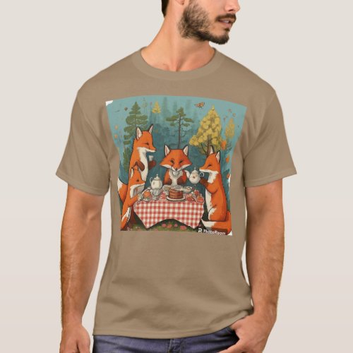 Fancy Fox Tea Party T_Shirt