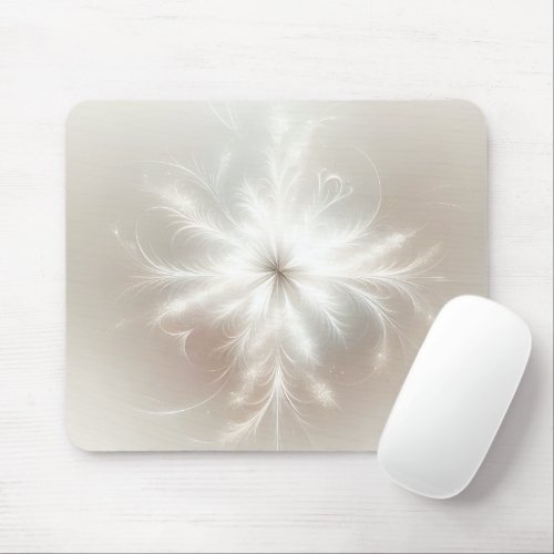 Fancy Fractal Snowflake Mouse Pad