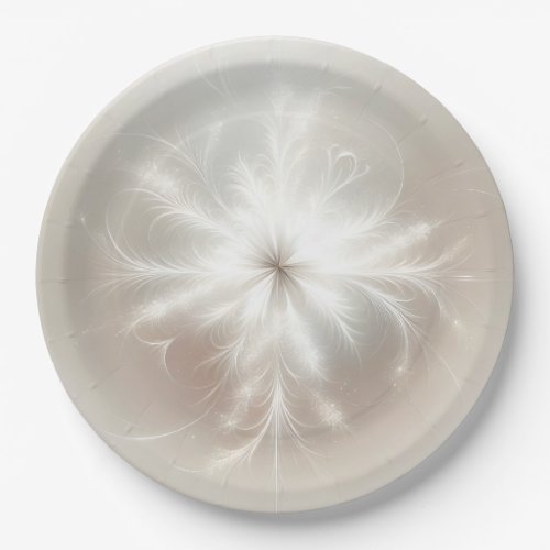 Fancy Fractal Snowflake Paper Plates