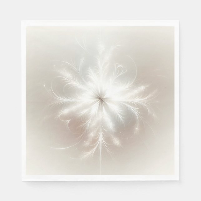 Fancy Fractal Snowflakes Napkins (Front)