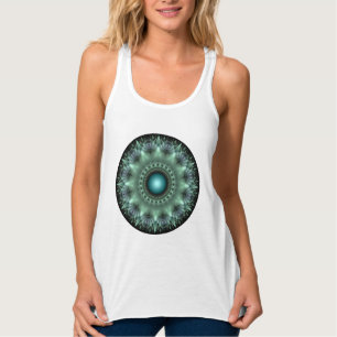 Fancy fractal star round ornament tank top