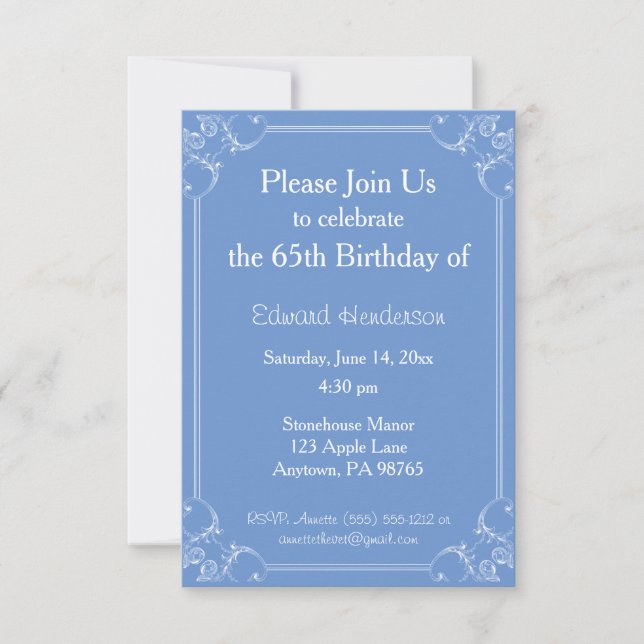 Fancy Frame Customizable Birthday Invitation (Front)