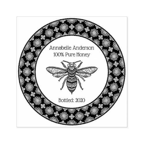 Fancy Frame Honey Bee Personalize Stamp